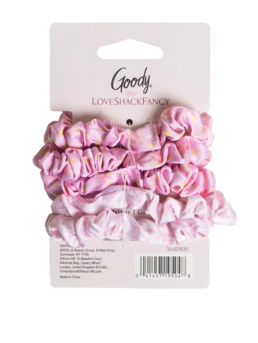LoveShackFancy x Target Goody Ikat Rose Coquette Bows Skinny Satin Scrunchie 5CT